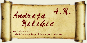 Andreja Milikić vizit kartica